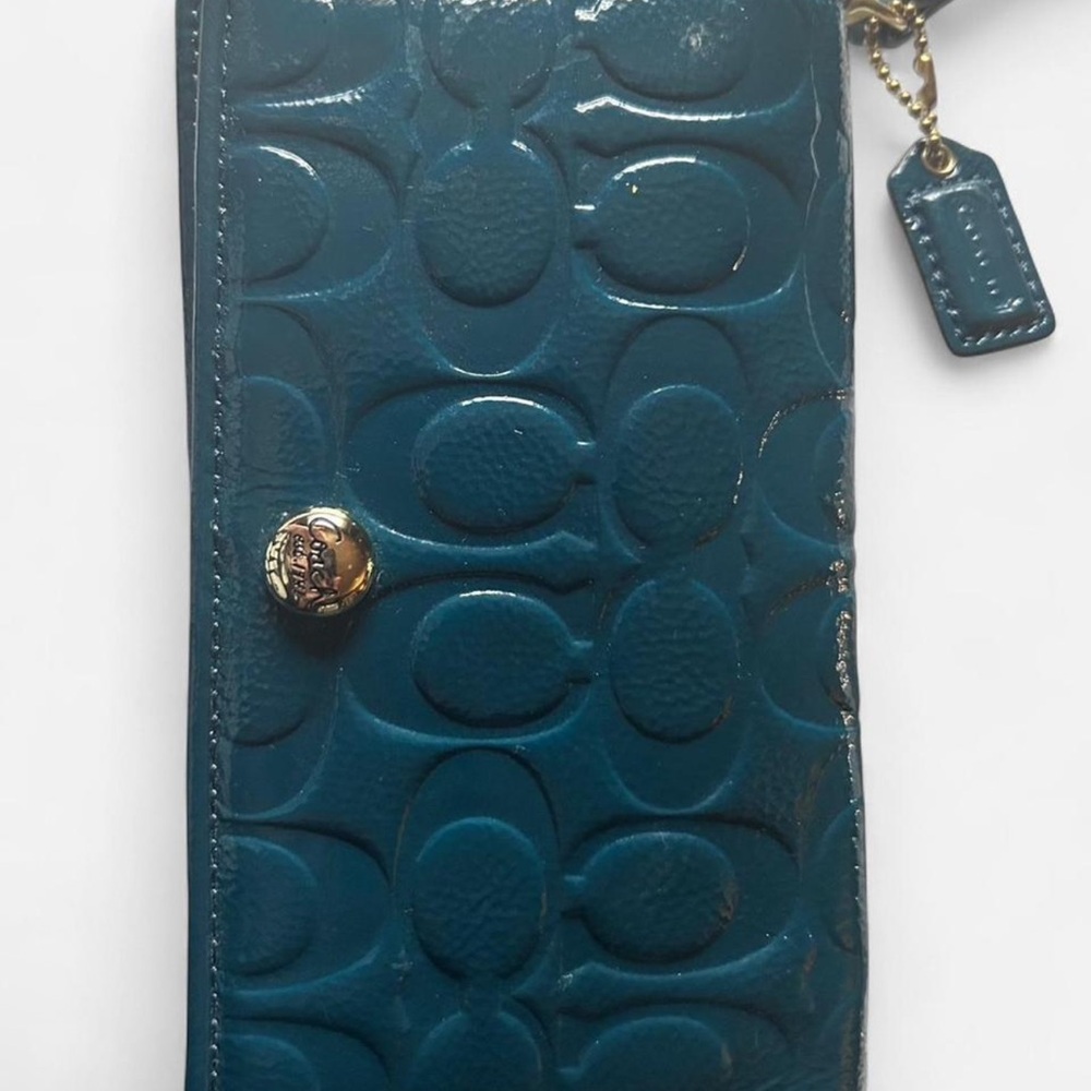 Coach Teal Embossed Wallet